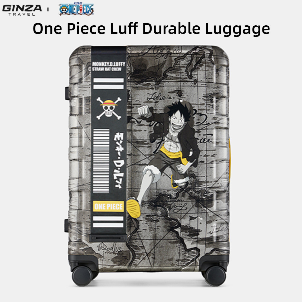 GINZA กระเป๋าเดินทาง One Piece Luffy พอร์ตชาร์จ USB แข็งแรง ทนทาน สีเทาเย็น