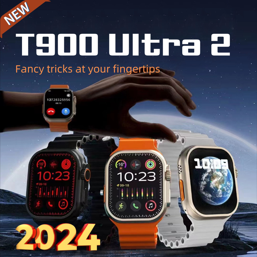 ใหม่ T900/T800 Ultra2 นาฬิกาข้อมือสมาร์ทวอทช์ หน้าจอขนาดใหญ่ เชื่อมต่อบลูทูธ เหมาะกับการเล่นกีฬา สําหรับผู้ชาย ผู้หญิง 2024