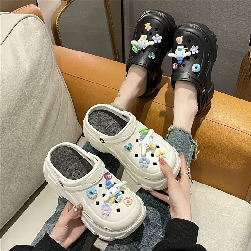 GUDETU.SANDALS.รองเท้าแตะ พื้นหนา ป้องกันการลื่น พิมพ์ลายการ์ตูนน่ารัก ป้องกันกลิ่น สําหรับผู้หญิง