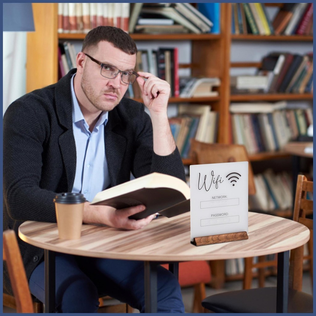 ป้ายสัญลักษณ์ WiFi อะคริลิค พร้อมฐานรอง สําหรับบ้าน ธุรกิจ แขก โต๊ะ myashoth - รูปที่ 6