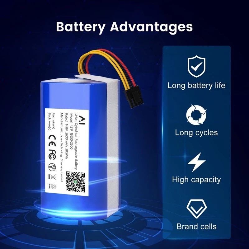 แบตเตอรี่หุ่นยนต์ดูดฝุ่น Li-ion 2600mAh 14.4-14.8V thumbnail 5