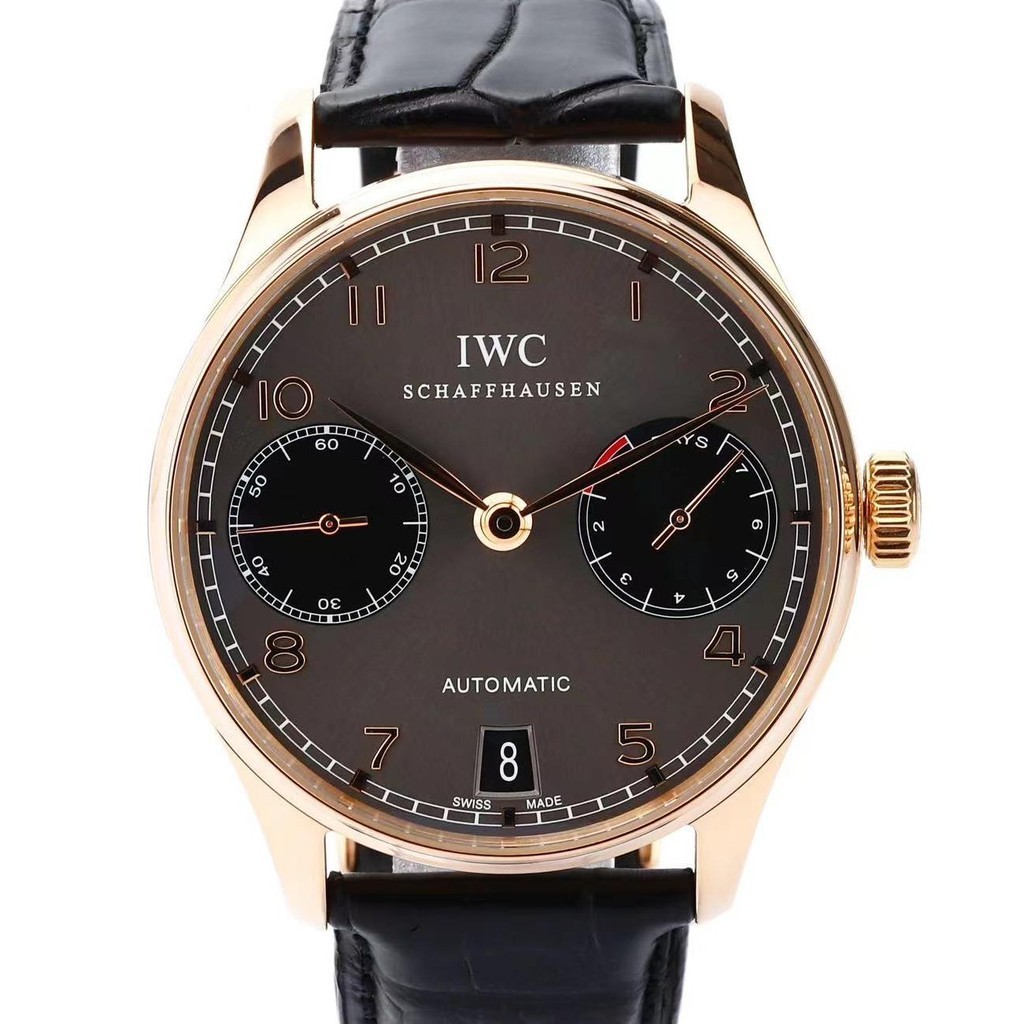 Iwc IWC IWC IWC โปรตุเกส Rose Gold Seven Days Link Automatic Mechanical Men 's Watch IW500125
