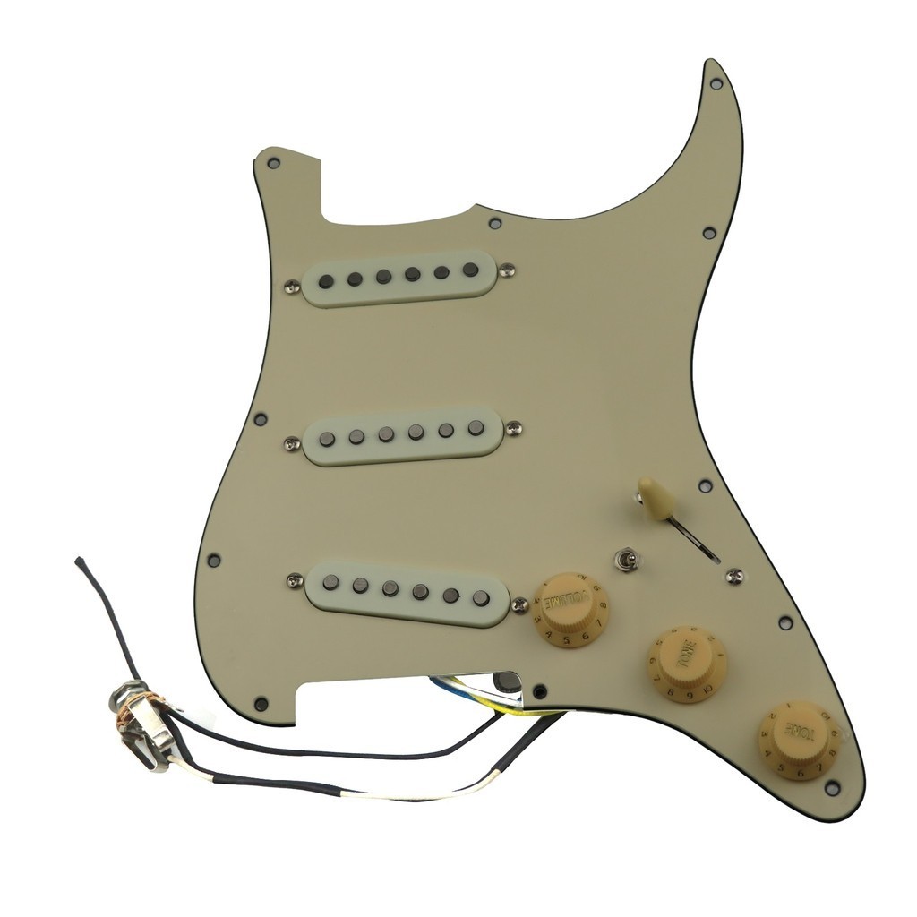 HS-(จัดส่งฟรี)Pickups Guitar Alnico 5 Pickups SSS Single Coils Pickups Load Pickguard /Yellow Pickup