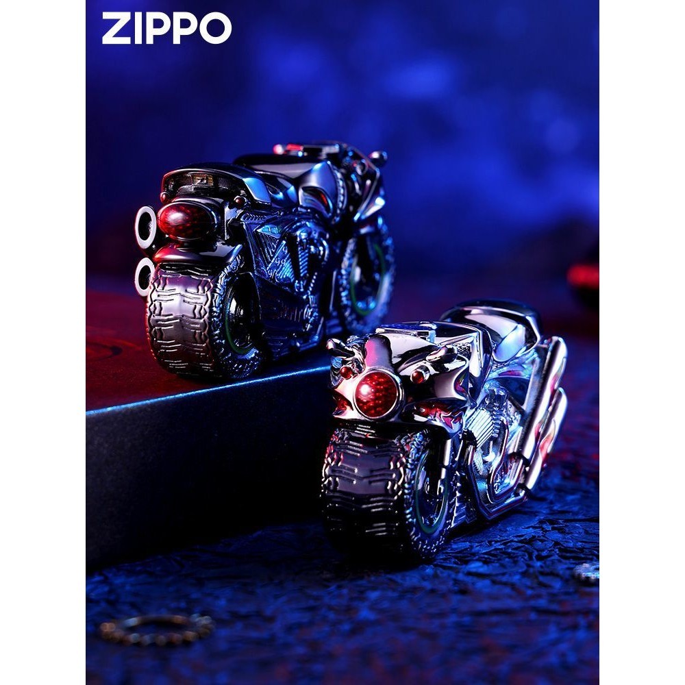 Zippo ของแท้ ไฟแช็ก รถจักรยานยนต์ เกราะหนัก สร้างสรรค์ เรืองแสง เครื่องแคบ บางลง ส่งของขวัญวันเกิดแฟน