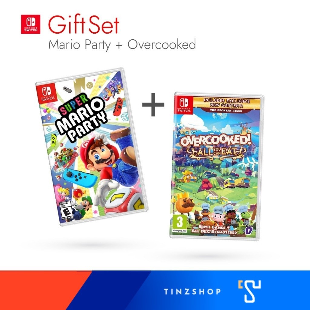 [Gift Set 2024] Nintendo Switch Game เกมจับคู่ : Mario Party + Overcooked All You Can Eat เกมนินเทนโด้ เกมเล่นสนุก