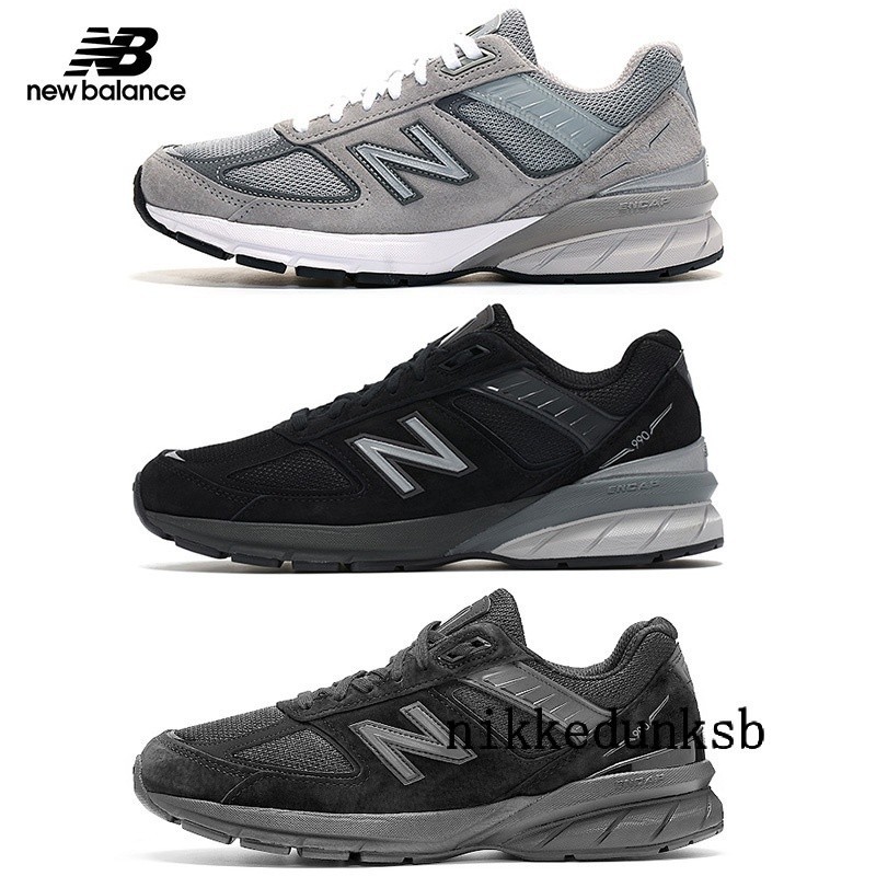 ใหม่ NB 990V5 Retro Jogging Shoes American Made D Last Grey All Black M990BK5/GL5