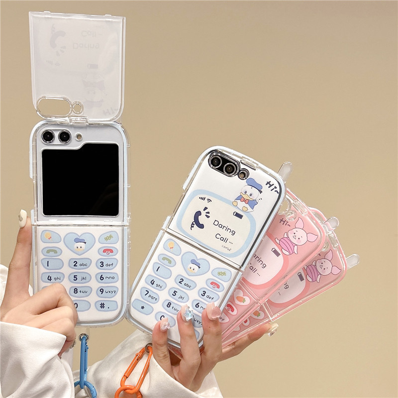 Donald Duck Soft Screen Cover Case สําหรับ Samsung Z Flip 6 / Z Flip 5 / Z Flip 4 / Z Flip 3 TPU Fli