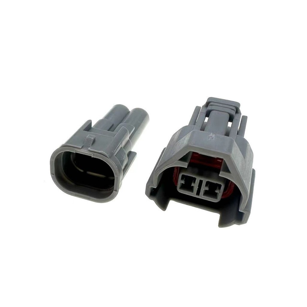 ช่องล่าง 2 รู 6189-0035 ขั้วต่อปลั๊กรถยนต์กันน้ําสีเทาพร้อมขั้วต่อ DJ7024YA-2-21