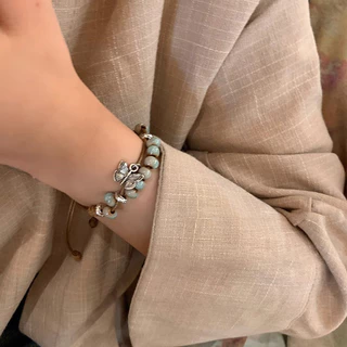 ส่งจากไทย⚡สร้อยข้อมือผีเสื้อถักลูกปัดเซรามิกสไตล์จีนย้อนยุคแฟชั่นเครื่องประดับปรับขนาดสําหรับผู้ชายและผู้หญิง.COD