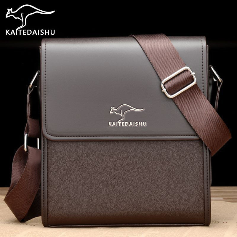 Counter Authentic Men's Bag Shoulder Bag Men's Leather Bag Casual Messenger Bag Business Briefcase Large Capacity Portable Backpack3.5mm
