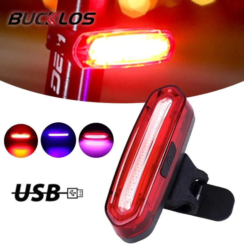 Bucklos ไฟจักรยาน LED ไฟด้านหลัง แสงจักรยาน IPX6 ไฟฉายปั่นจักรยาน สำหรับ ไฟท้ายจักรยาน ขี่หลังโคมไฟ 600 mAh จักรยานตะเกียง