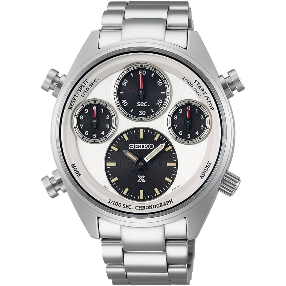 [นาฬิกา Seiko] นาฬิกา Prospex Speed ​​​​Timer Solar Chronograph 1/100 Second Measuring Seiko Watch 110th Anniversary Limited Model SBER009 Men's Silver (Replacement Band: Brown)