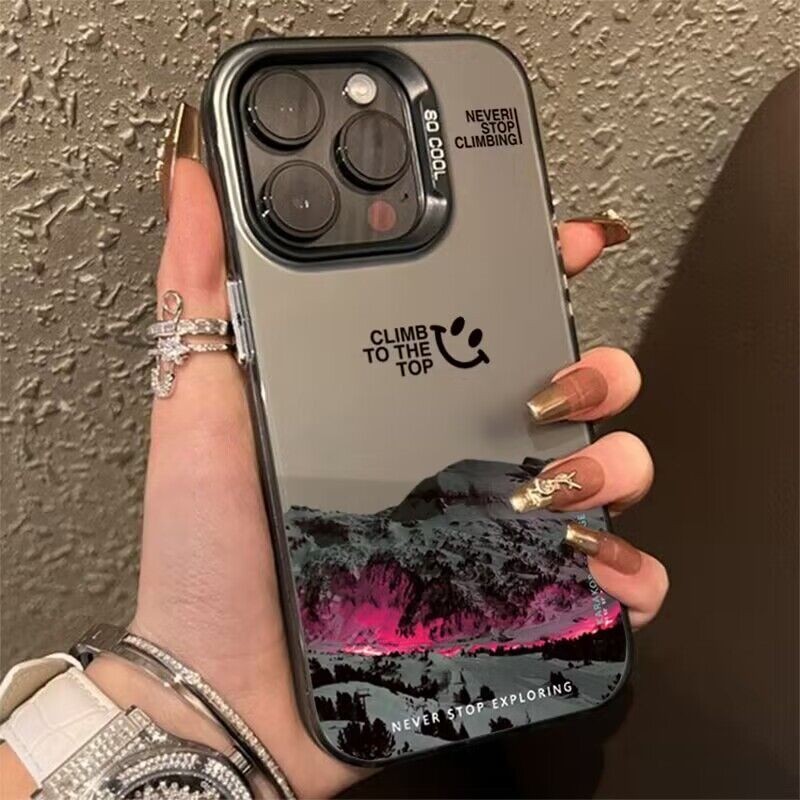 เคสโทรศัพท์มือถือ กันกระแทก ลายโลโก้ภูเขาหิมะ สีม่วง สีเงิน สําหรับ Xiaomi Mi 14 13 12 12T 13T Pro 11 Lite 5G NE Poco F5 X5 X6 M6 Pro 5G