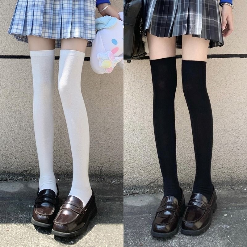🎀พร้อมส่งในไทย🧦ถุงเท้ายาวถึงเข่า JK แฟชั่น ถุงเท้านักเรียนโลลิต้าญี่ปุ่น นุ่มสบาย