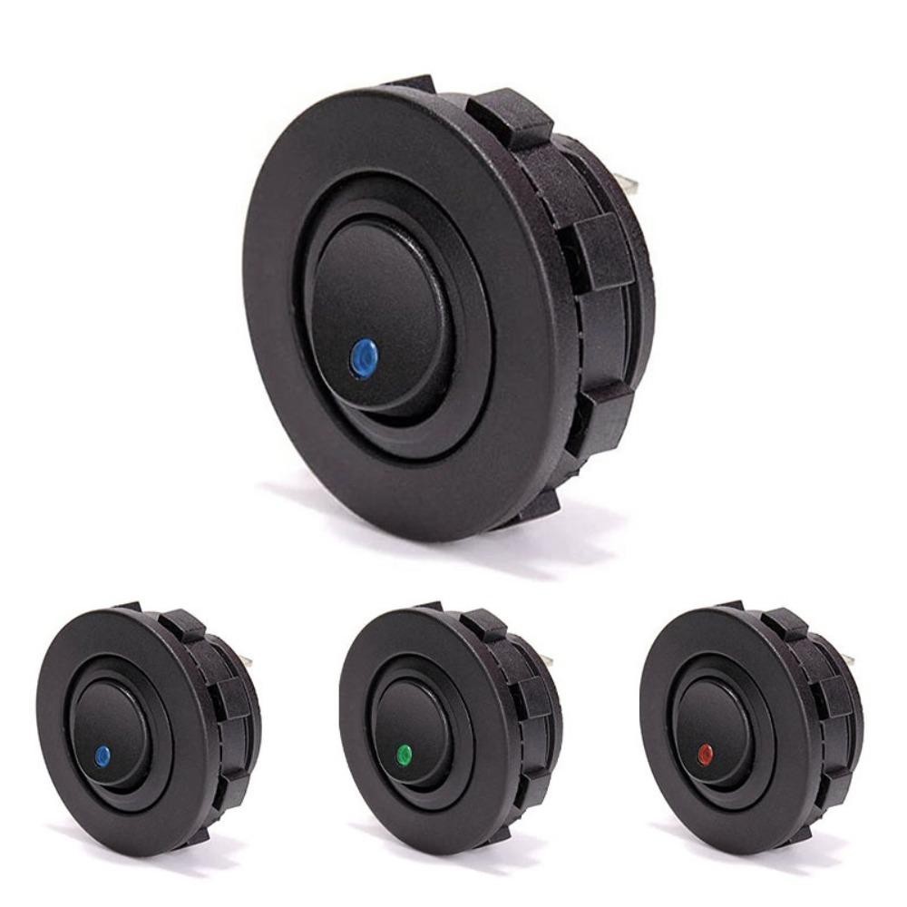 Yangming เปิด/สวิทช์, SPST 12V 20A/24V 10A รอบ Rocker Toggle,อะไหล่ 3 ขา LED ตัวบ่งชี้สวิทช์สําหรับรถยนต์เรือรถบรรทุก - รูปที่ 4