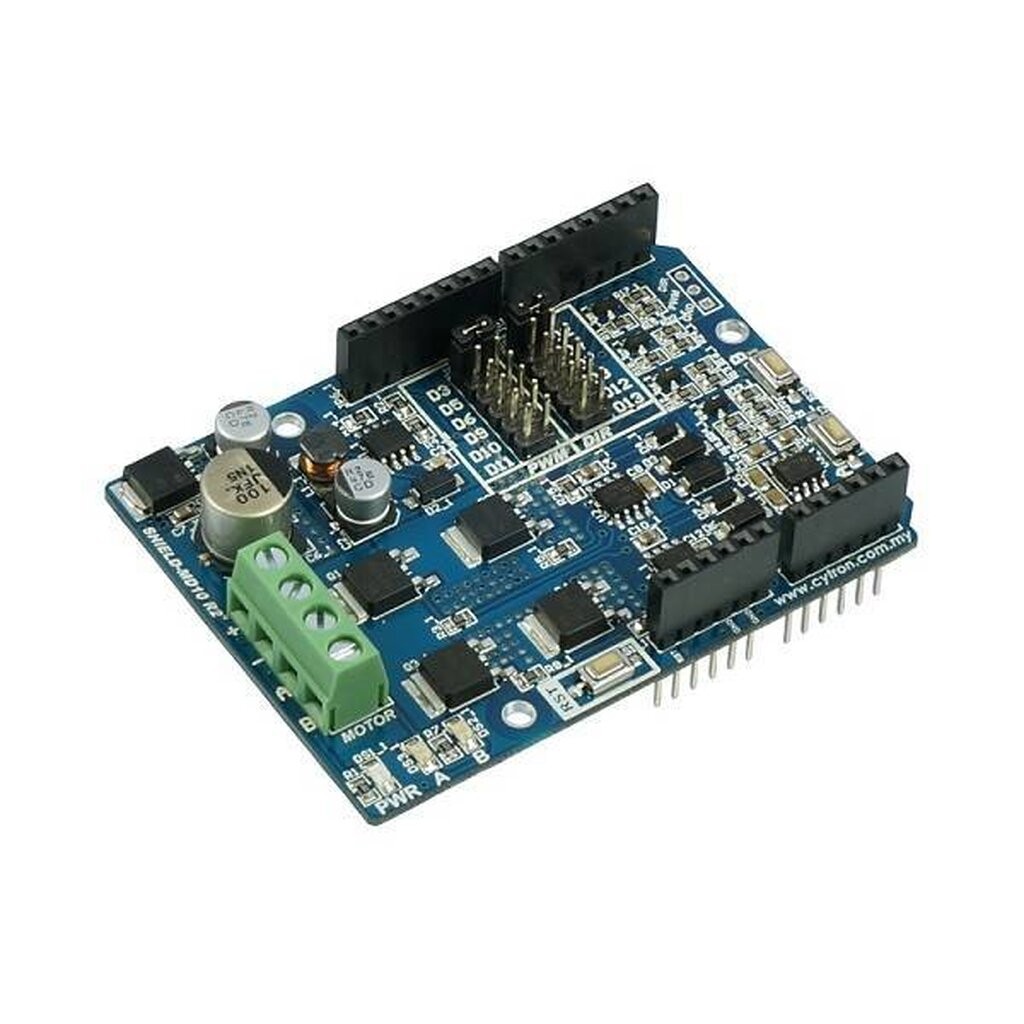 SHIELD-MD10 : Cytron 10Amp 7V-30V DC Motor Driver Shield Rev 2.0