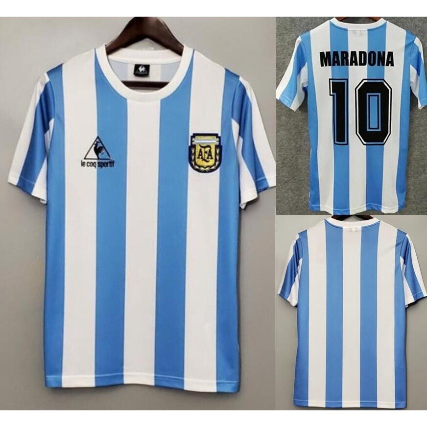 เสื้อกีฬาแขนสั้น ลายทีมชาติฟุตบอล Argentina Maradona 1986 ชุดเหย้า สําหรับผู้ชาย