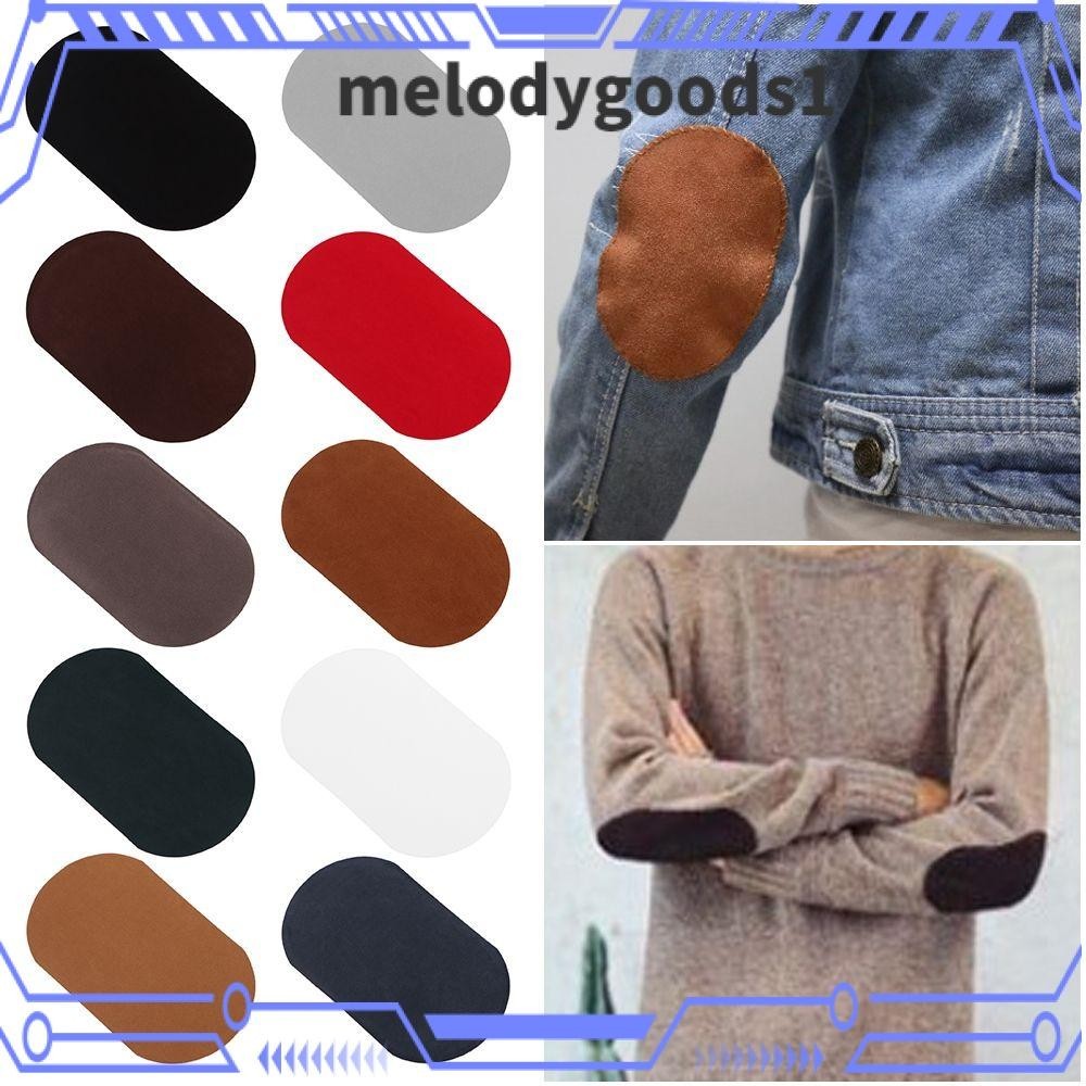 Melodygoods1 แผ่นสติกเกอร์ผ้าลินิน มีกาวในตัว หลากสี สําหรับซ่อมแซมเสื้อแจ็กเก็ต งานฝีมือ DIY 2 ชิ้น
