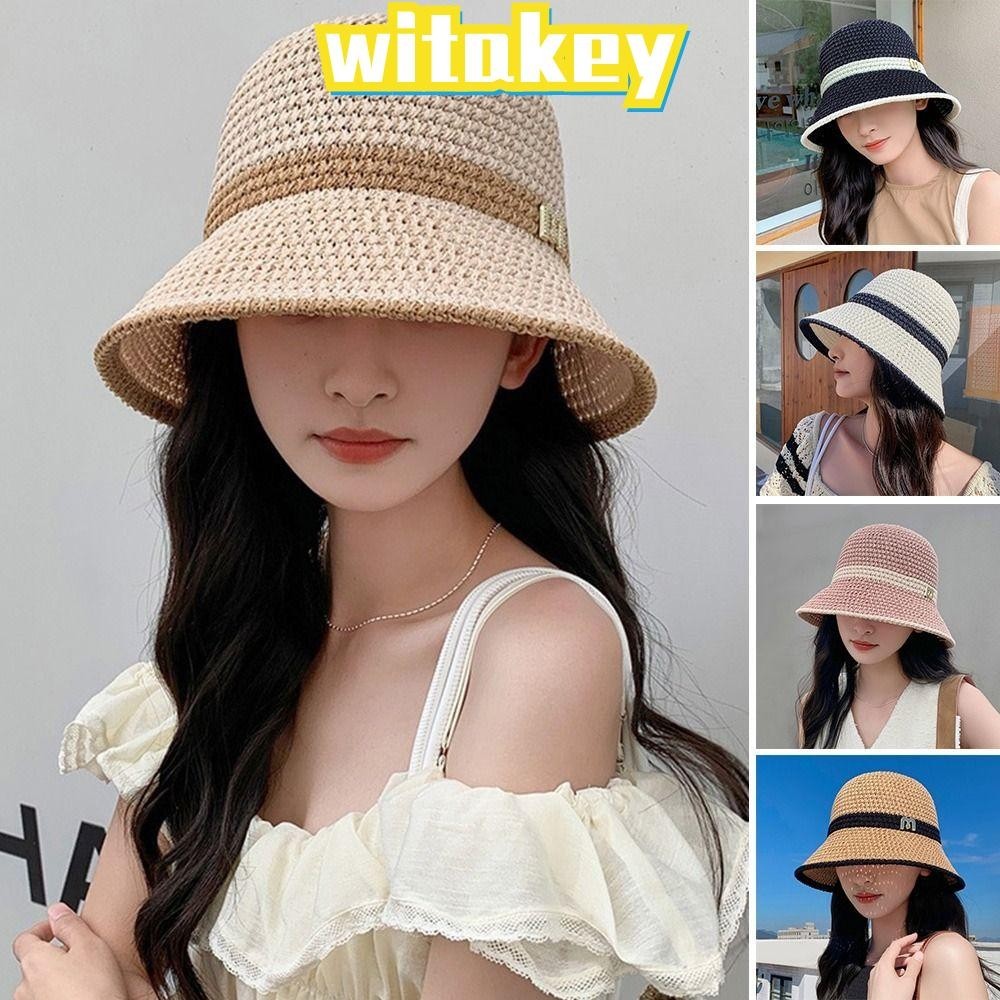 Witakey หมวกบักเก็ต ผ้าฝ้าย และผ้าลินิน ระบายอากาศได้ดี กันแดด เหมาะกับชาวประมง สําหรับผู้หญิง