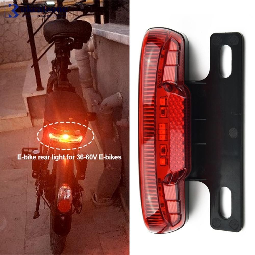Okcatzone ไฟท้ายจักรยานไฟฟ้า LED 36-60V กันน้ํา เพื่อความปลอดภัย สําหรับจักรยานไฟฟ้า I7X5