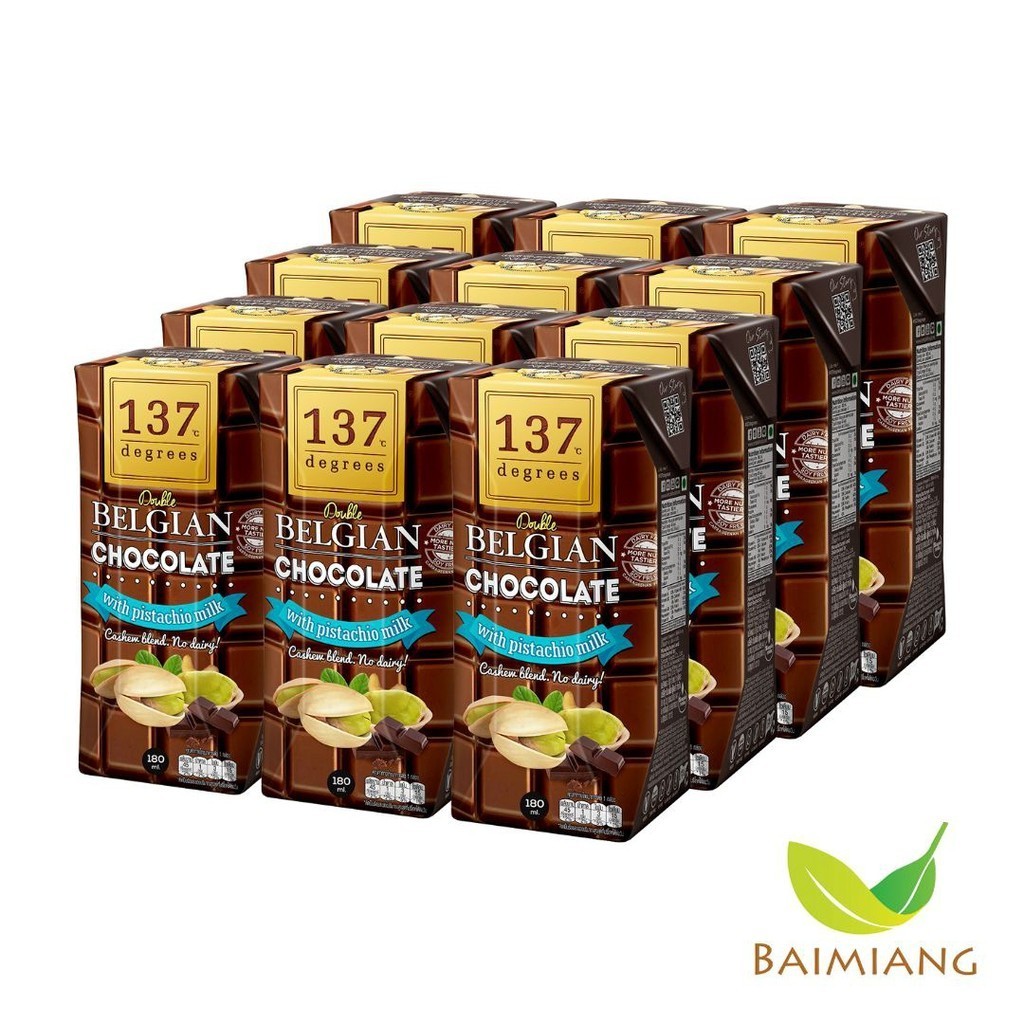[4 แพ็ค] 137 Degrees นมพิสตาชิโอ สูตรดับเบิ้ลช็อกโกแลต ขนาด 180 มล. (03598-12) Exp. 7/6/2026