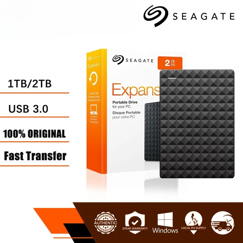Seagate External hard disk 2TB/1TBฮาร์ดไดรฟ์คุณภาพสูง USB 3.0 HDD ฮาร์ดไดรฟ์ภายนอก ฮาดดิสพกพา harddisk External