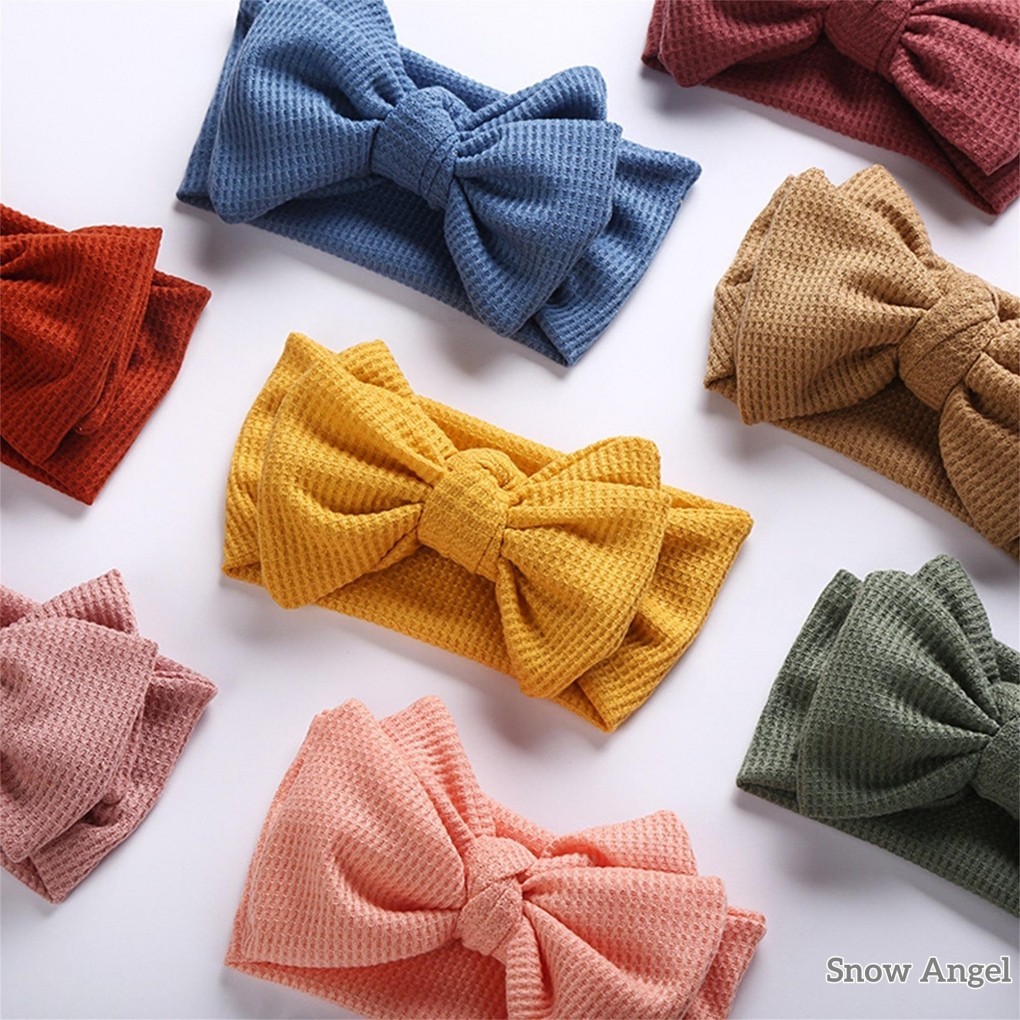 Infant Baby Girl Bow Headband น่ารักยืด Bowknot เหงื่อวงผมเสื้อผ้าอุปกรณ์เสริม