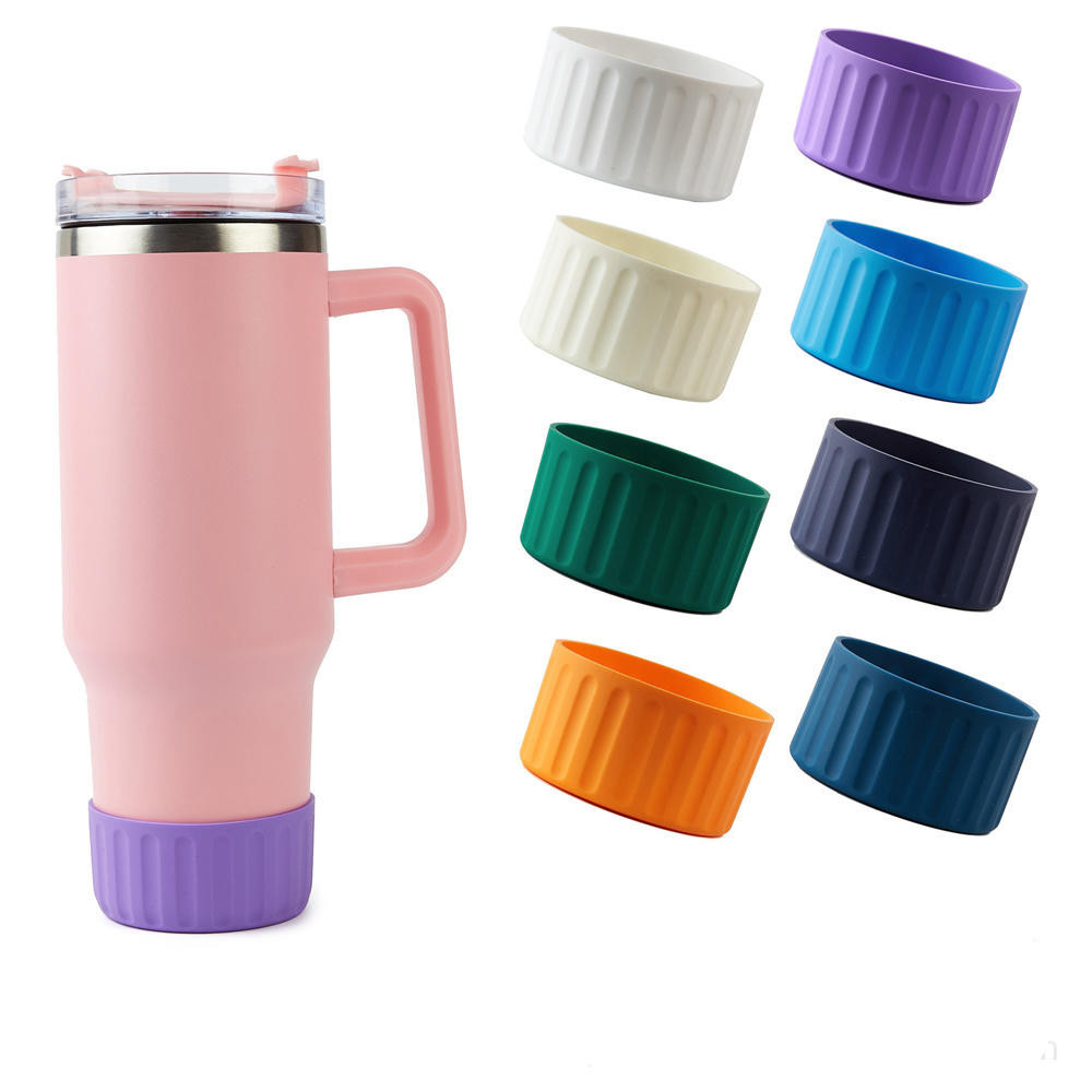 7.5 ซม.ซิลิโคนป ้ องกัน Boot Sleeve ถ ้ วย Tumblers ด ้ านล ่ างความร ้ อนฉนวนกันความร ้ อน Coaster ซิลิโคนถ ้ วยป ้ องกันแขนเบาะสําหรับ Stanley Quencher ผจญภัย Tumbler
