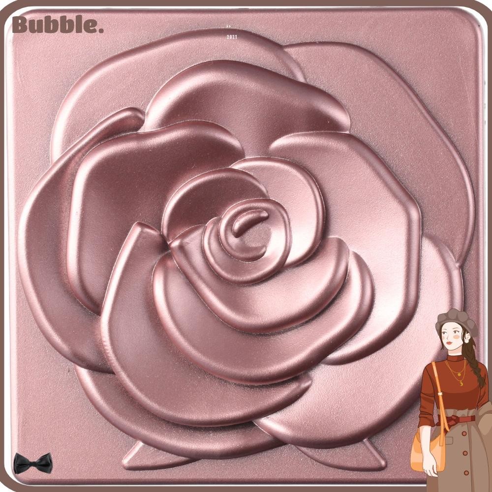 Bubble กระจกขยายแต่งหน้า พับได้ แบบพกพา โรสโกลด์ แกะสลัก