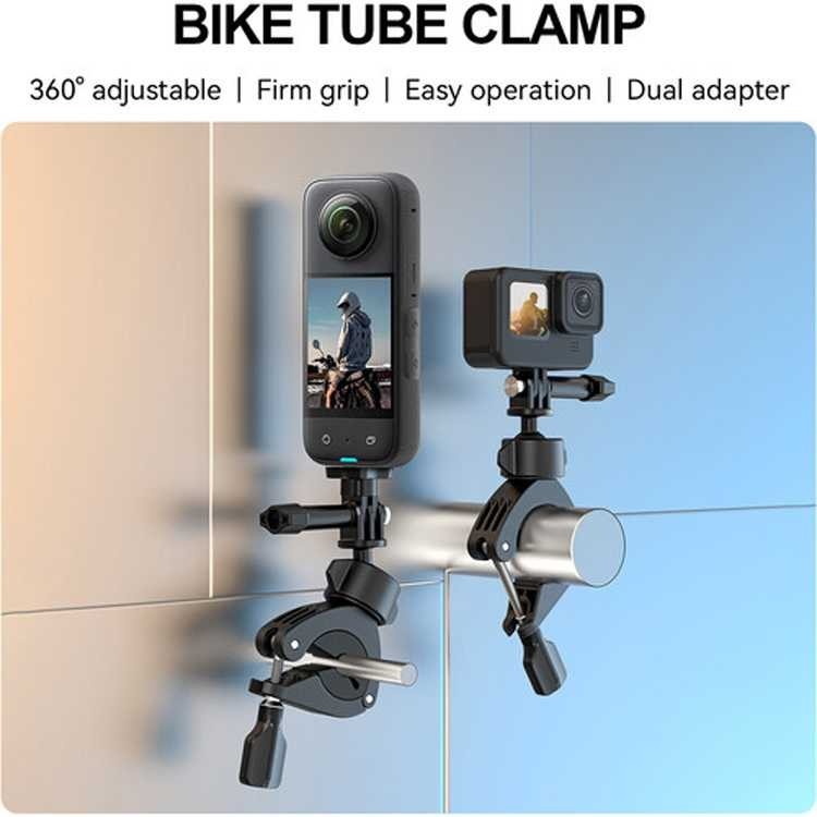 Telesin Bike Handlebar Tube Clamp Lightweight Mount 360 Rotary Clamp - TE-HBM-004 - Tinari