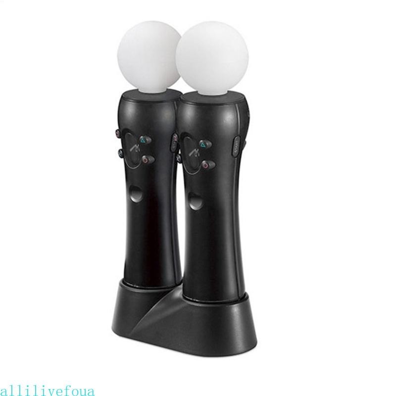 Allilivefoua แท่นชาร์จ แบบคู่ สําหรับ VR Move PSVR Game Controller Charger