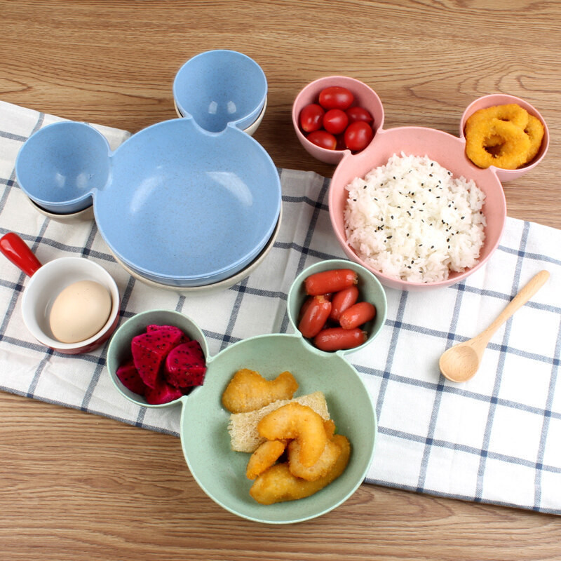 ค่าขนส่งอุดหนุน ชามข้าว 3 หลุม ผลิตจากฟางข้าวสาลี ชามข้าวสาลี ส่งภายใน24ชม