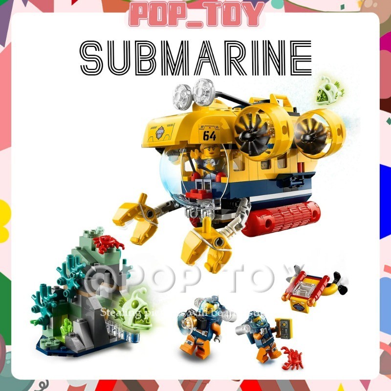 เมืองจําลองเลโก้ 【City Series】moc 60264 บล็อคตัวต่อเรือดําน้ํา (286+ ชิ้น) ของเล่นสําหรับเด็ก