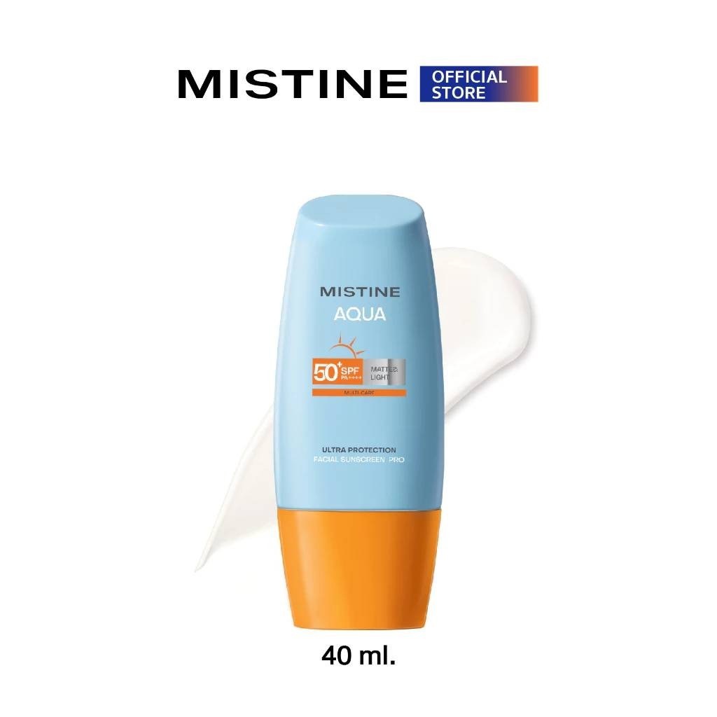 Mistine Aqua Base Ultra Protection Matte&amp;Light Facial Sunscreen Pro SPF 50+ PA++++ กันแดด 40 ml