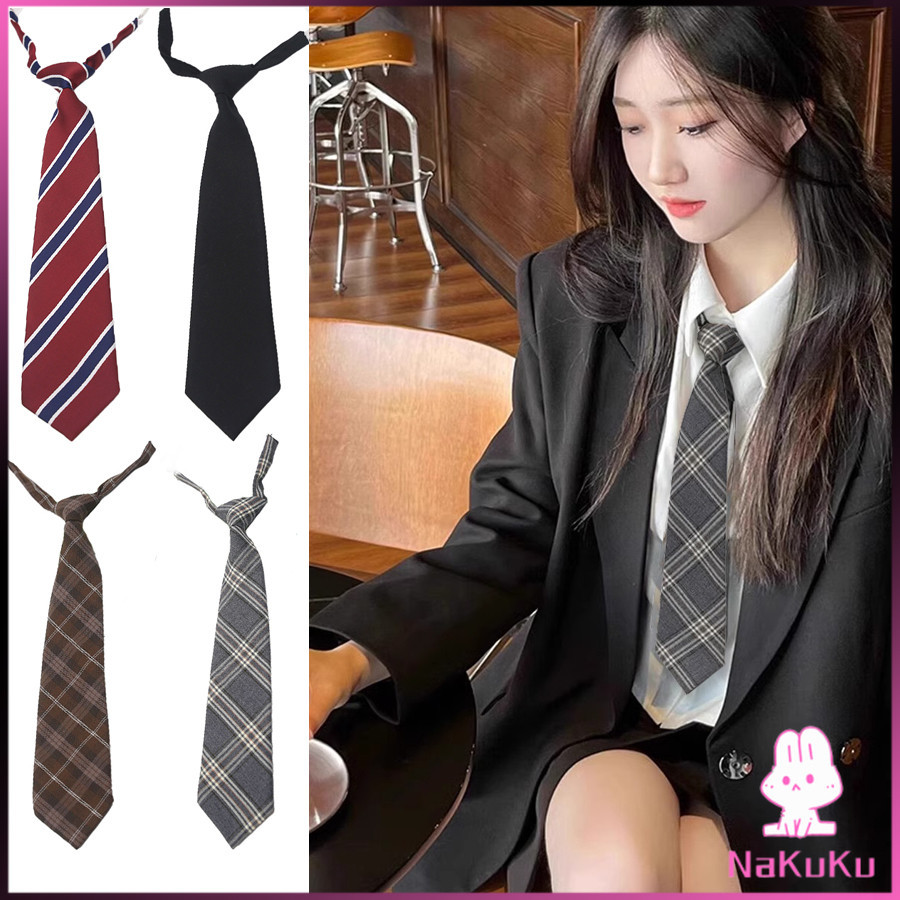 Nkk เน็คไท&เนคไทโบว์ Jk ลายสก๊อต สไตล์ญี่ปุ่นเครื่องแบบนักเรียน เนคไทแฟชั่นสำเร็จรูป ปรับขนาดได้ necktie