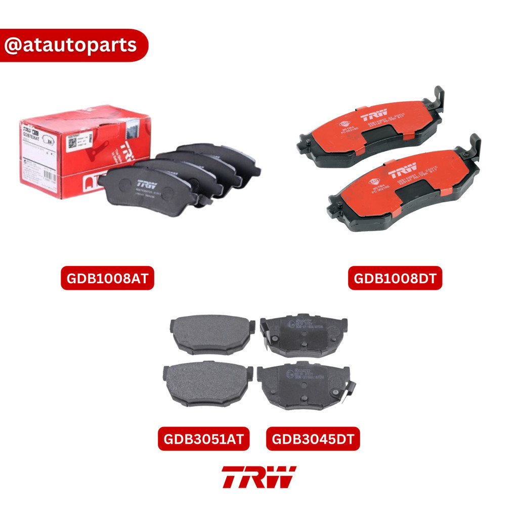 TRW ผ้าดิสเบรคหน้า ผ้าดิสเบรคหลัง NISSAN BLUEBIRD (U12) 1.8L, 2.0L ปี88-92 (GDB1008AT)(GDB1008DT) (G