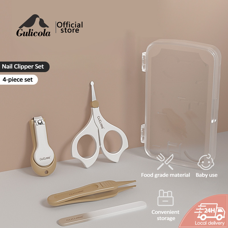 Gulicola 4 in 1ชุดกรรไกรตัดเล็บเด็ก (กรรไกรตัดเล็บ+ตะไบเล็บ+กรรไกร+แหนบ) ปลอดภัยสำหรับลูกน้อย