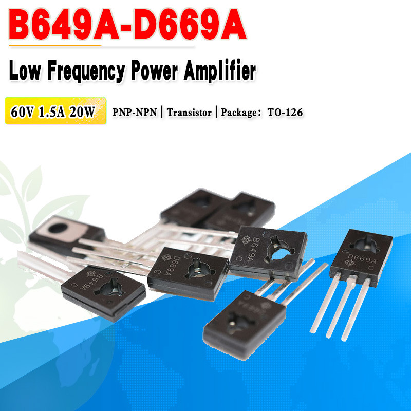 10 ชิ้น/ล็อตทรานซิสเตอร์ 2SB649A B649 2SD669A D669 TO-126 160V 1.5A