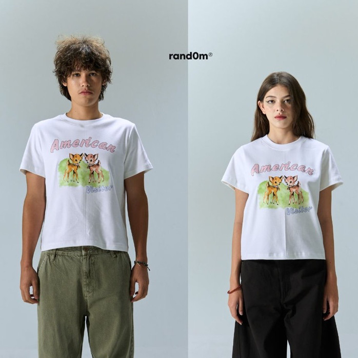 S-5XL rand0m piece - Deer Cropped tee เสื้อยืด unisex