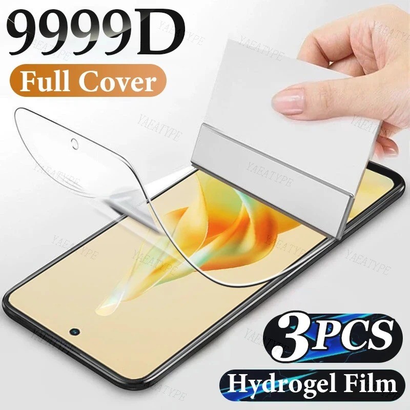 3 ชิ้น 999D HD Clear Soft Hydrogel ฟิล์มสําหรับ Oppo Reno 13F 13 12 11 10 9 8 7 FZT Pro Plus Lite SE