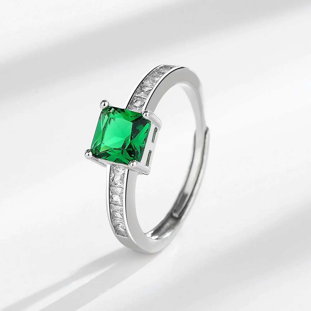 แหวนเงินแท้ 925 ประณีตสีสันสดใสทันสมัยปรับได้ในสต็อก - รูปที่ 2