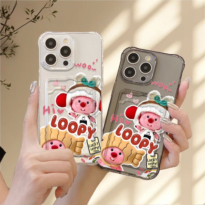 Loopy Softcase Slot ผู้ถือบัตรกระเป๋าสําหรับ Infinix Note 40 30 12 Pro 30 4G 30i 30 VIP 12i หมายเหตุ