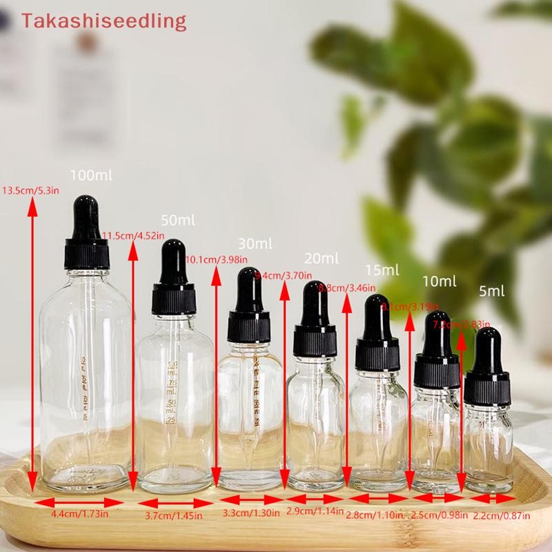 (Takashiseedling) ขวดหยดพร้อมสเกล Reagent Eye Drop แก้วใสอโรมาเธอราพีขวดปิเปตของเหลวขวดรีฟิลเดินทาง