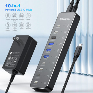 Rshtech 10 in 1 USB C Hub 10Gbps USB-C พร้อมสวิตช์สัมผัสส่วน…