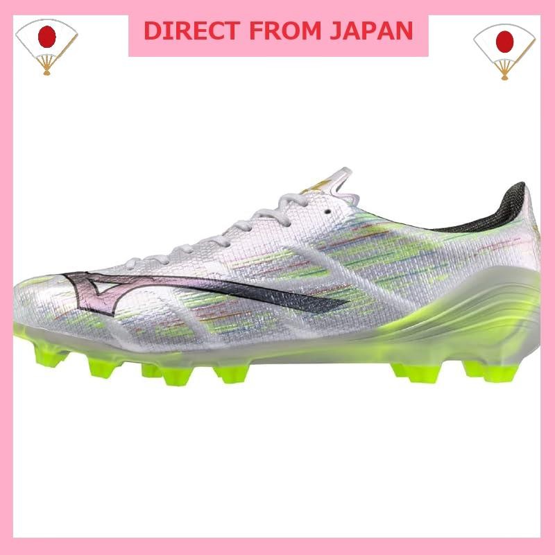 [Mizuno] Soccer Spike α 2 Alpha 2 ELITE Club Football Wide Lightweight Rugby White×Silver Iridescent