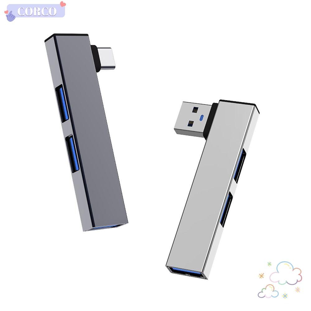 Corco Type-C Splitter, อลูมิเนียมความเร็วสูง USB-C HUB, Universal แล็ปท็อป PC ข้อศอก 3 IN 1 USB 3.0 Docking Station อุปกรณ์เสริมคอมพิวเตอร์