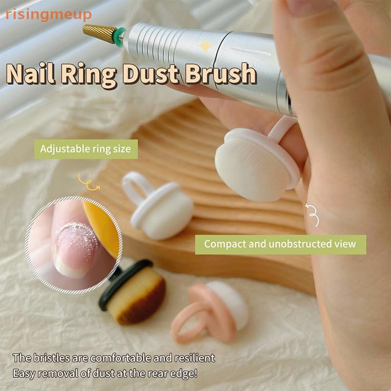 [risingmeup] Nails Art Dust Brush Buckle Brush Oval Gel Dust Cleaning Make Up แปรงรูปแหวนเล็บเครื่องมือ