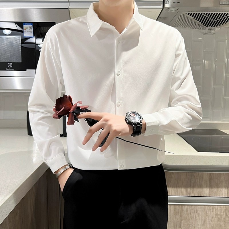 เสื ้ อโปโลผู ้ ชายสีขาวแขนยาวธุรกิจจัดส ่ งอย ่ างเป ็ นทางการจากกรุงเทพ T01
