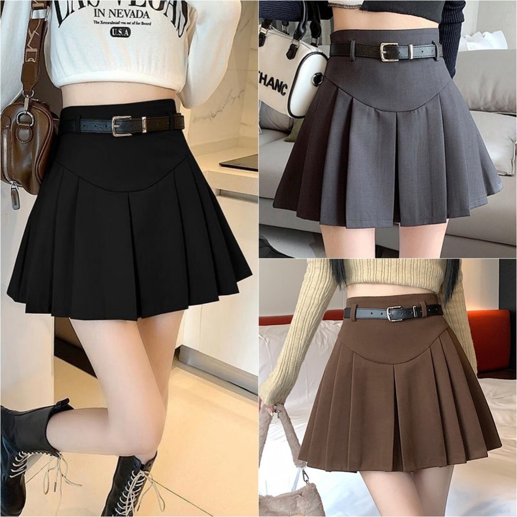 ccute พร้อมส่ง กระโปรงพลีท y2k ผู้หญิง เอวสูง ซิปข้าง มีซับใน น่ารัก เซ็กซี่ สไตล์ เกาหลี