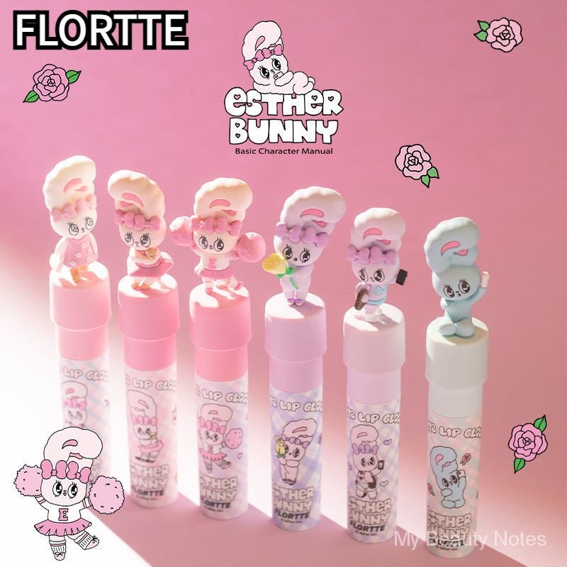 Flortte X Bunny Co-Branded Milk Pastry Lip Balm Velvet Lip Lacquer Lipstick 7P7C